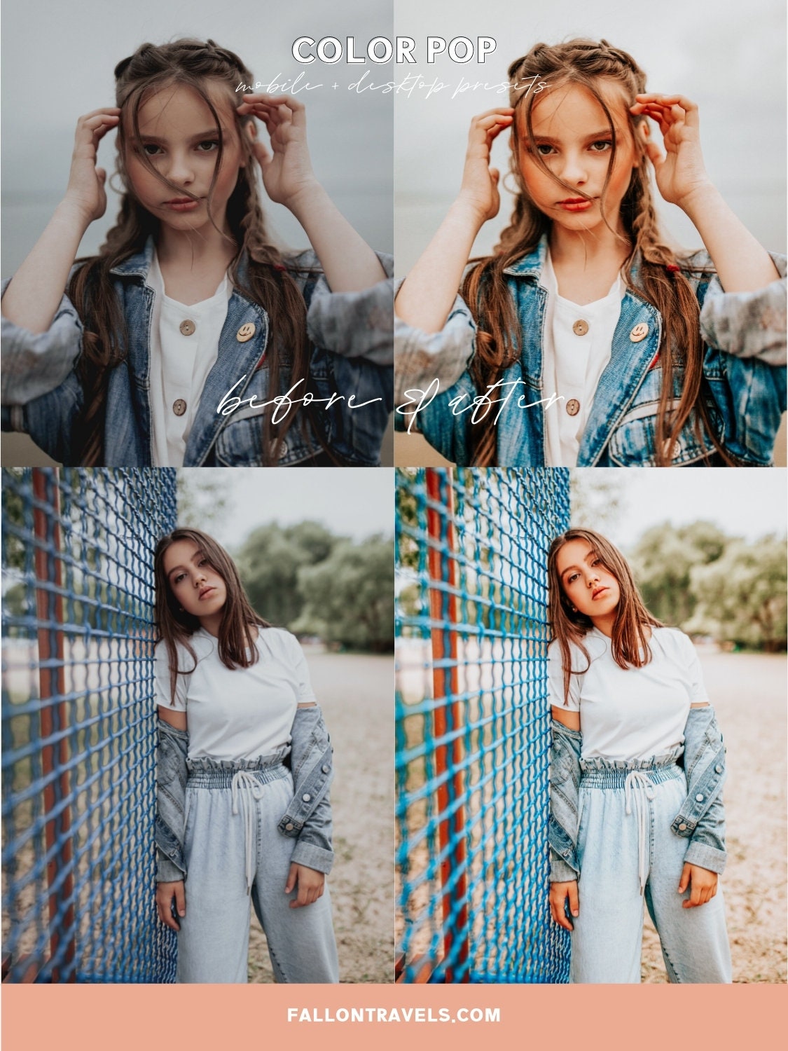 5 Color Pop Lightroom Mobile & Desktop Presets, Vibrant iPhone Photo Editing for Instagram Blogger, Bright Summer Travel Influencer Filter