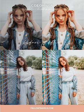 5 Color Pop Lightroom Mobile & Desktop Presets, Vibrant iPhone Photo Editing for Instagram Blogger, Bright Summer Travel Influencer Filter