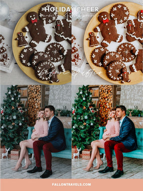 5 Holiday Cheer Lightroom Mobile & Desktop Presets, Vibrant Cozy Home Christmas Photo Editing for Instagram Blogger, Bright Winter Filter