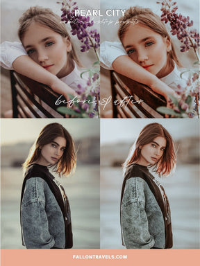 5 Pearl City Lightroom Mobile & Desktop Presets, Gray Cool Tones Photo Editing for Instagram, Blue Urban Fashion Filter for Bloggers