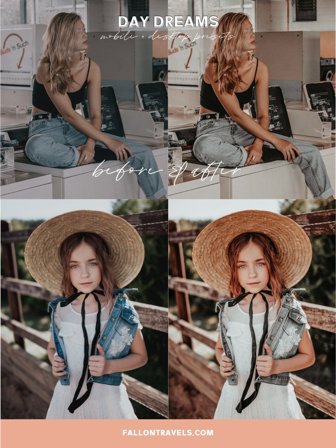 5 Day Dreams Lightroom Mobile & Desktop Presets, Warm Beige Clean Tones Outdoor Photo Editing Filter, Bright Instagram Selfie for Bloggers