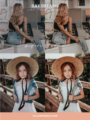5 Day Dreams Lightroom Mobile & Desktop Presets, Warm Beige Clean Tones Outdoor Photo Editing Filter, Bright Instagram Selfie for Bloggers