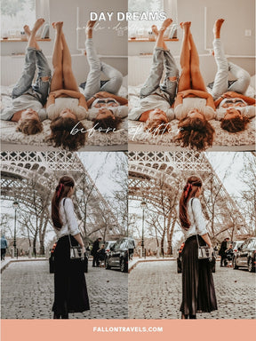 5 Day Dreams Lightroom Mobile & Desktop Presets, Warm Beige Clean Tones Outdoor Photo Editing Filter, Bright Instagram Selfie for Bloggers