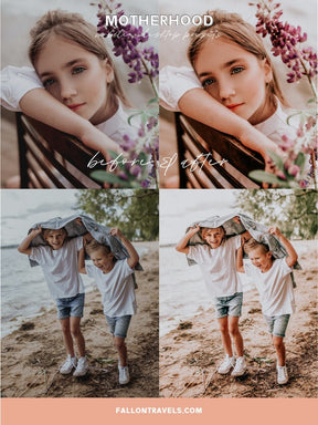 5 Motherhood Lightroom Mobile & Desktop Presets, Warm Pink Photo Editing for Newborn Baby Family Instagram, Mom Home Blogger Filter