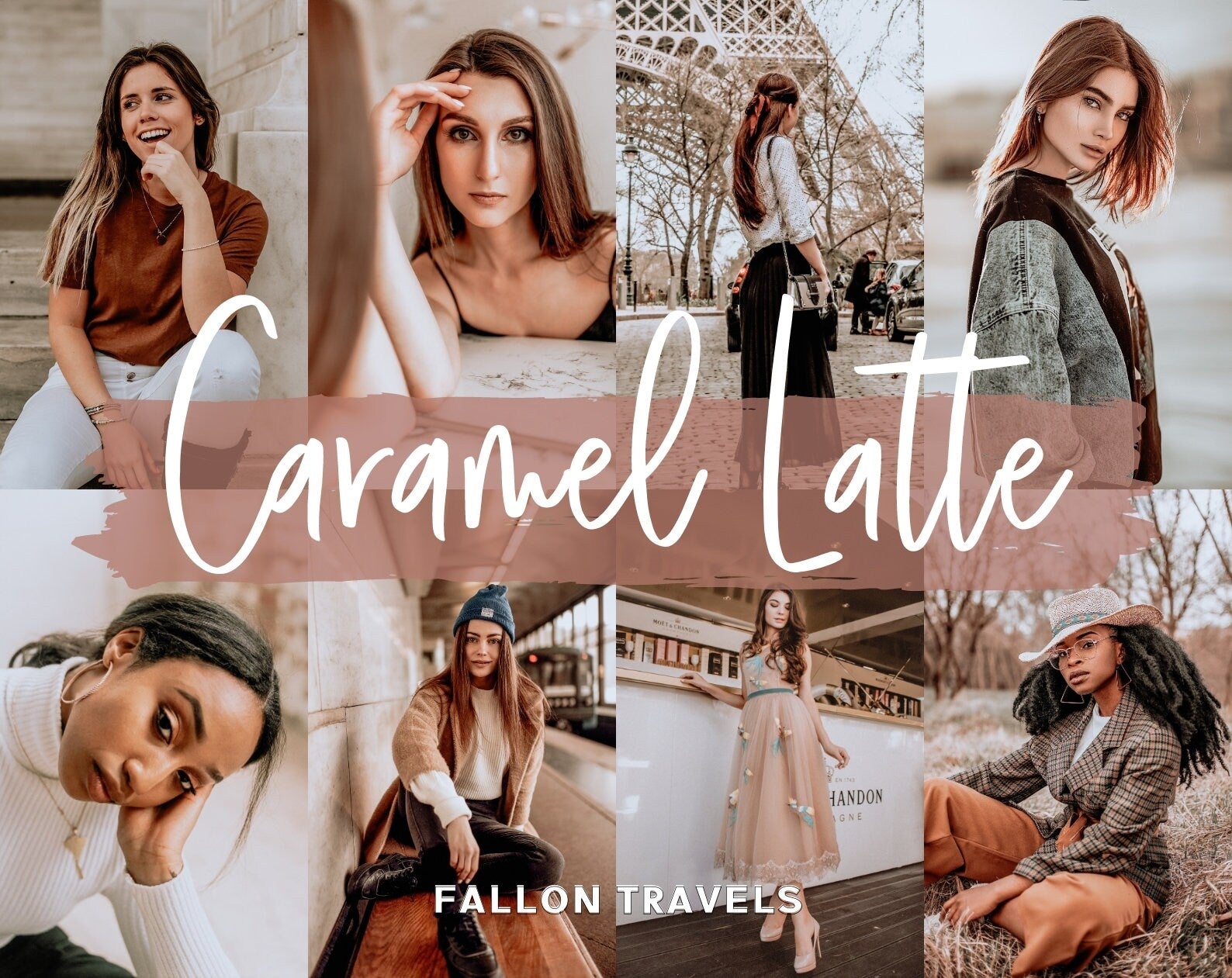 5 Caramel Latte Lightroom Mobile & Desktop Presets, Warm Brown Coffee Photo Filter for Cafe Mood Instagram, Beige Tones Blogger Preset