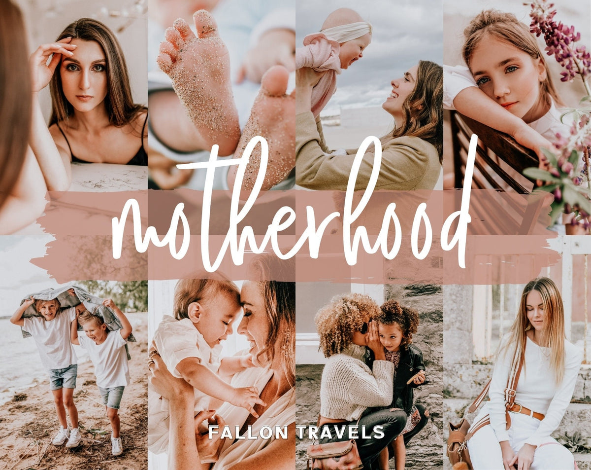 5 Motherhood Lightroom Mobile & Desktop Presets, Warm Pink Photo Editing for Newborn Baby Family Instagram, Mom Home Blogger Filter
