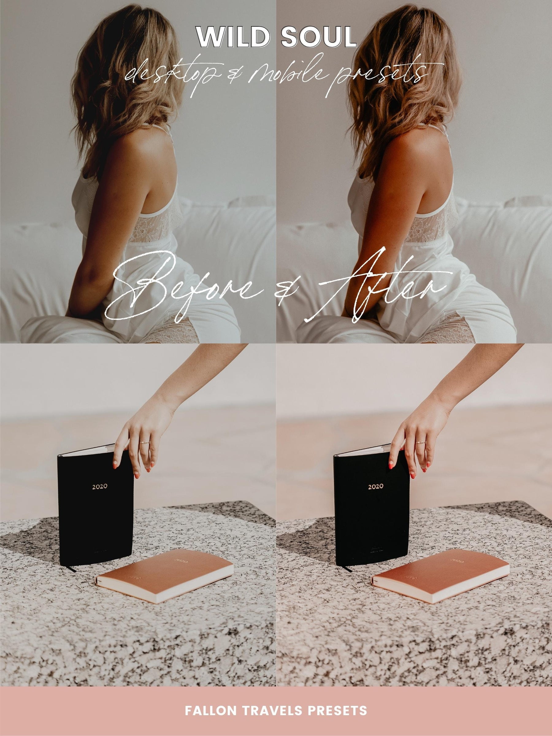 5 Wild Soul Lightroom Mobile & Desktop Presets, Soft Blush Pink Instagram Filter for Valentines Photo, Dreamy Pastel Tones iPhone Preset