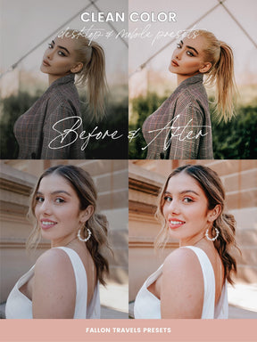 5 Clean Color Lightroom Mobile & Desktop Presets, Vibrant iPhone Editing for Instagram Blogger, Bright Vivid Summer Travel Photo Filter