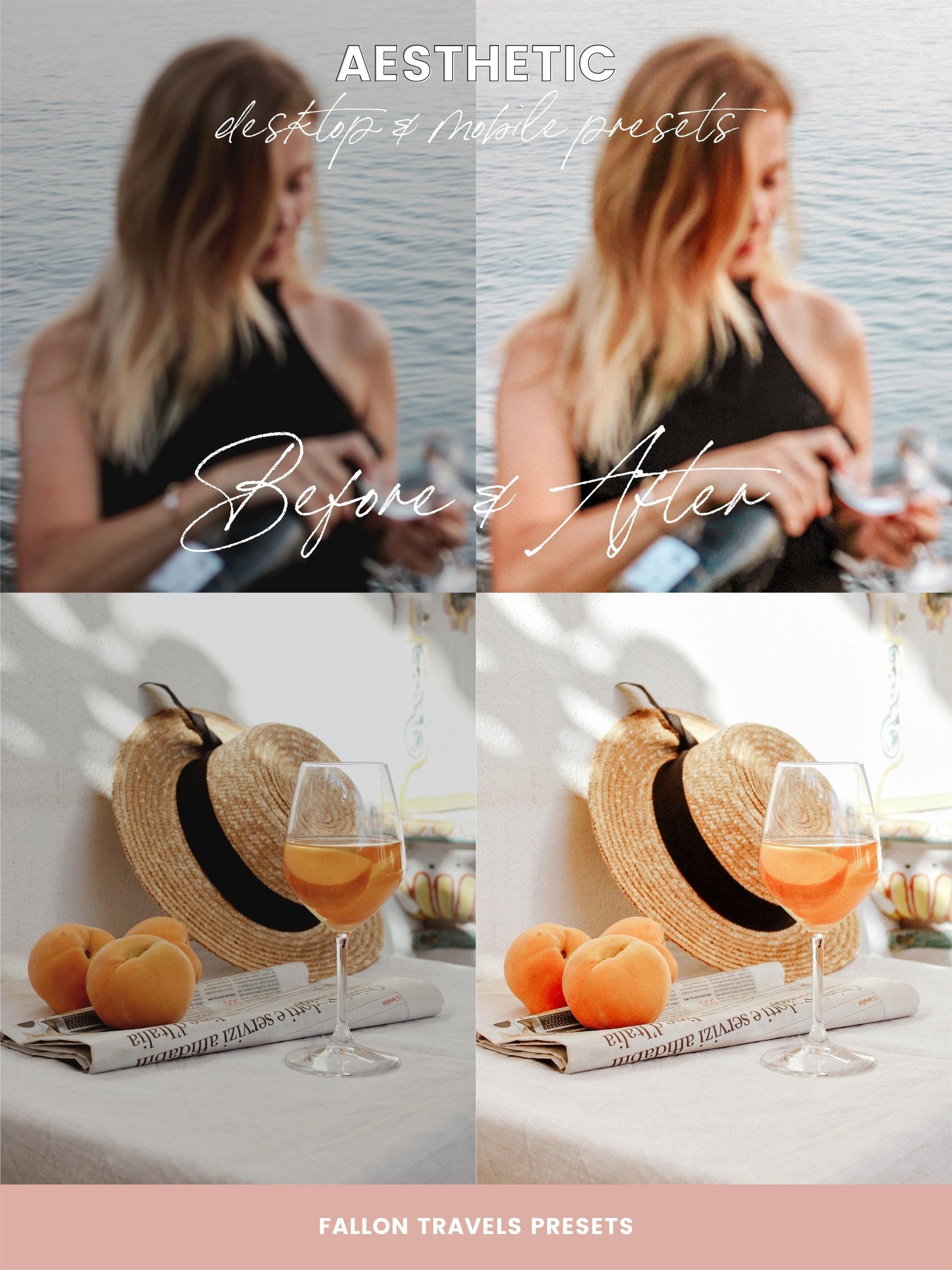 5 Aesthetic Mobile & Desktop Lightroom Presets, Natural Clean Beige Tones Photo Editing for Blogger, That Girl Instagram Influencer Filter