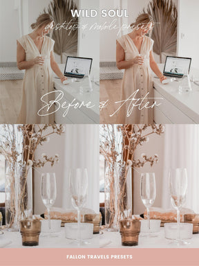 5 Wild Soul Lightroom Mobile & Desktop Presets, Soft Blush Pink Instagram Filter for Valentines Photo, Dreamy Pastel Tones iPhone Preset