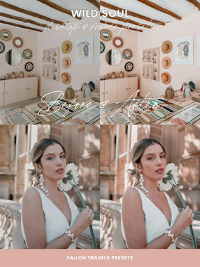 5 Wild Soul Lightroom Mobile & Desktop Presets, Soft Blush Pink Instagram Filter for Valentines Photo, Dreamy Pastel Tones iPhone Preset