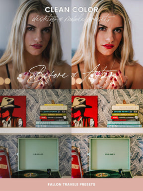 5 Clean Color Lightroom Mobile & Desktop Presets, Vibrant iPhone Editing for Instagram Blogger, Bright Vivid Summer Travel Photo Filter