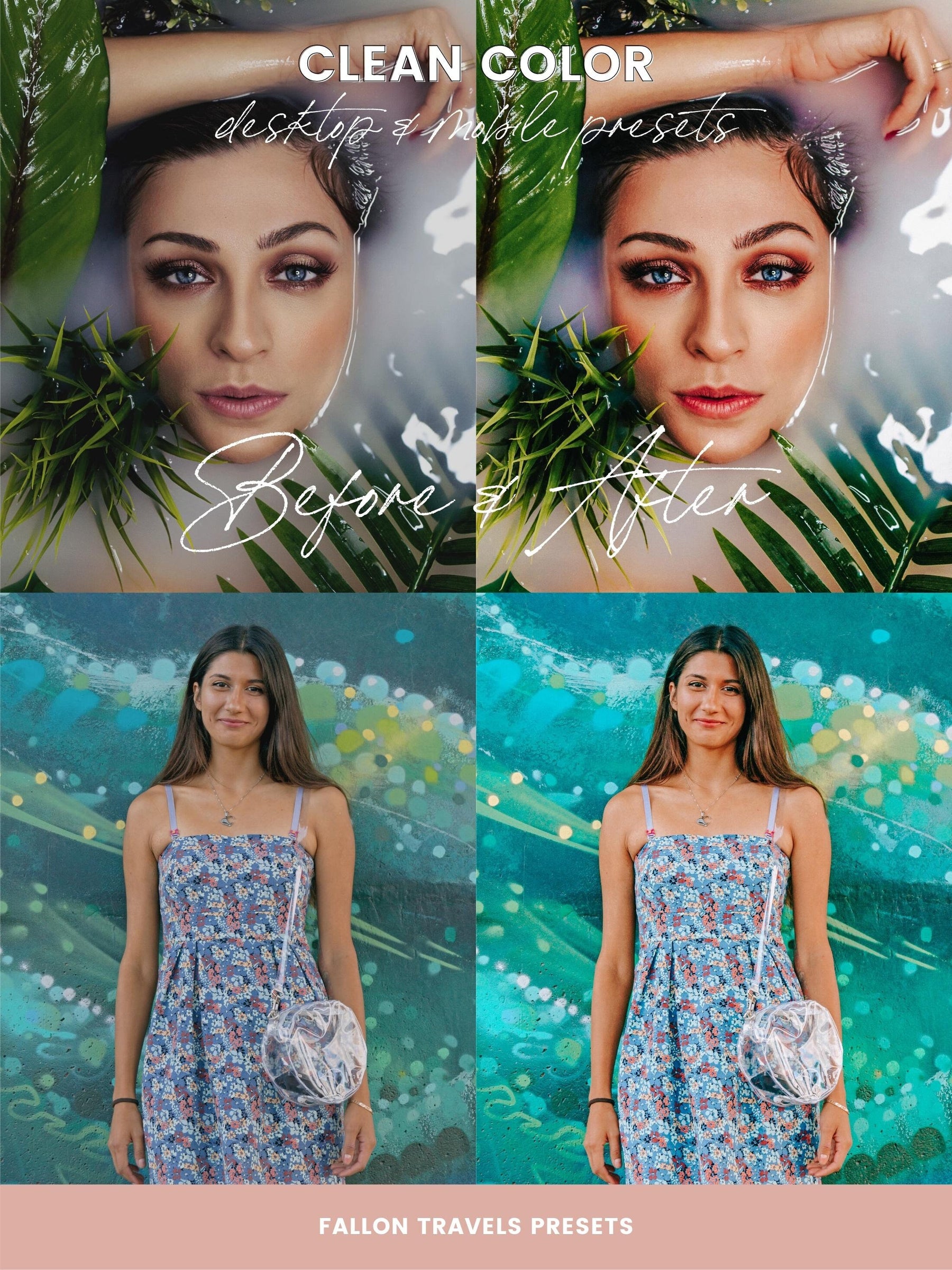 5 Clean Color Lightroom Mobile & Desktop Presets, Vibrant iPhone Editing for Instagram Blogger, Bright Vivid Summer Travel Photo Filter