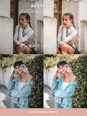 5 Aesthetic Mobile & Desktop Lightroom Presets, Natural Clean Beige Tones Photo Editing for Blogger, That Girl Instagram Influencer Filter